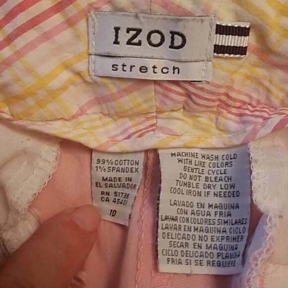 Izod Pants Chino Capri's Pink Cotton Stretch Women's WOMAN'S SIZE 10 - Picture 10 of 14